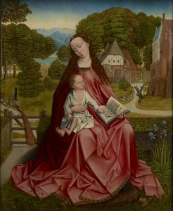 Maagd en Kind in een landschap door Aert van den Bossche